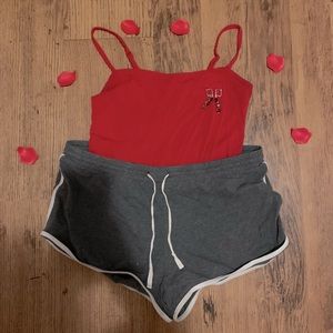 Grey and white shorts